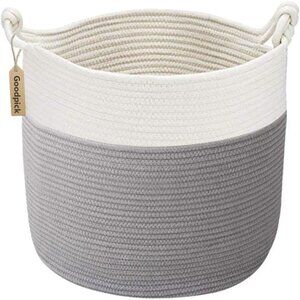 Versatile Woven Rope Basket 15x14.2in Baby & Laundry Storage